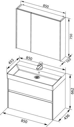 Мебель для ванной Aquanet Бруклин 85 фото 4