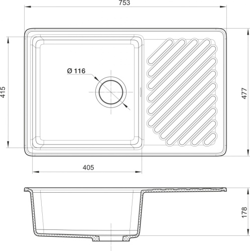 Мойка кухонная GranFest Quarz Z 52 белая фото 4