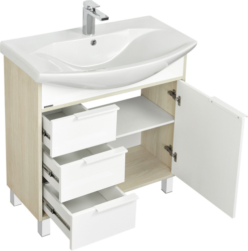 Мебель для ванной AQUATON Рико 80 белая, ясень фабрик фото 8