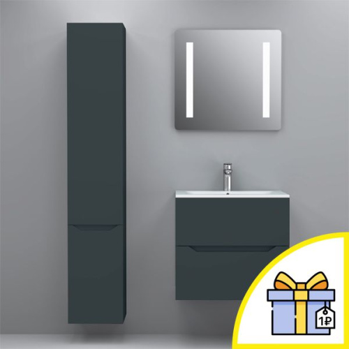 Мебель для ванной AM.PM Tender 60 подвесная, графит + Сертификат AM.PM на 30 дней подписки на медиасервис фото 6