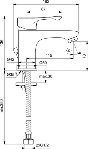 4 360 руб. Смеситель Vidima Wave BA413AA для раковины фото 2 Смеситель Vidima Wave BA413AA для раковины фото 2