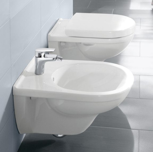 Комплект Биде подвесное Villeroy & Boch O.Novo 5460 0001 alpin + Инсталляция Villeroy & Boch Viconnect 92214800 + Сифон + Смеситель для биде фото 2