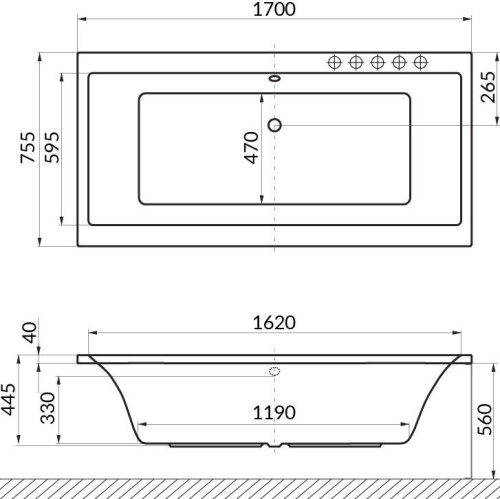 Акриловая ванна Excellent Pryzmat 170x75 фото 6