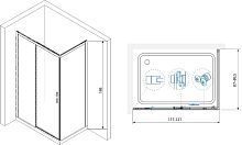 Душевой уголок RGW Leipzig LE-41 120x90x195 профиль хром, стекло прозрачное