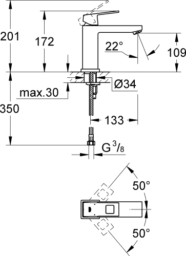 28 330 руб. Смеситель Grohe Eurocube 23446000 для раковины фото 4 Смеситель Grohe Eurocube 23446000 для раковины фото 4