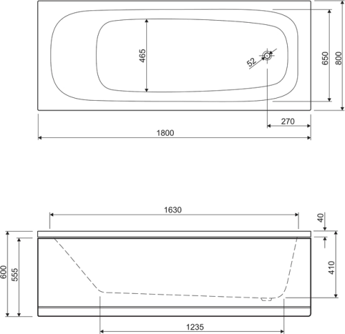 Акриловая ванна Cezares Eco 180x80 фото 4