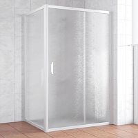 Душевой уголок Vegas Glass ZP+ZPV 140*90 01 02 профиль белый, стекло шиншилла
