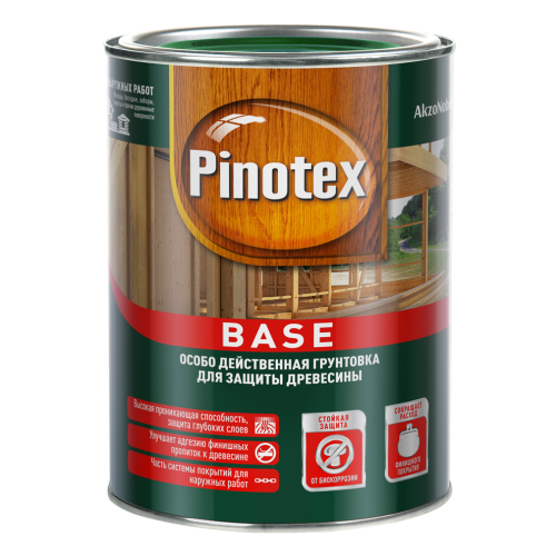 Грунт для защиты древесины Pinotex Base 1 л.