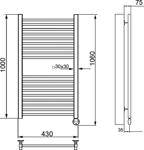 Полотенцесушитель электрический Ника Modern ЛМ-2 100/40 хром фото 4