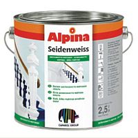 Эмаль Alpina Seidenweiss шелковисто-глянцевая, для покрытий по дереву, металлу и ПВХ белая