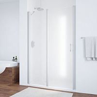 Душевая дверь в нишу Vegas Glass EP-F-1 125 07 10 L профиль матовый хром, стекло сатин