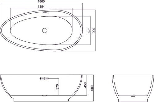 Акриловая ванна Black&White Swan SB106 180x90 фото 5 Акриловая ванна Black&White Swan SB106 180x90 фото 5