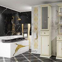 Шкаф-пенал Opadiris Корсо-оро №11 L слоновая кость с золотой патиной