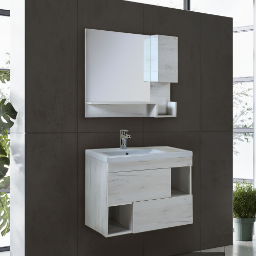 Мебель для ванной Onika Санторини 80.00 R, дуб белый крафт фото 5