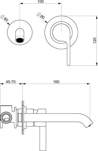 Смеситель Webert DoReMi DR830606015 С ВНУТРЕННЕЙ ЧАСТЬЮ, хром фото 2