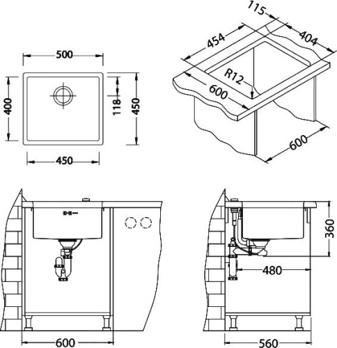 Мойка кухонная Alveus Quadrix 40 фото 4