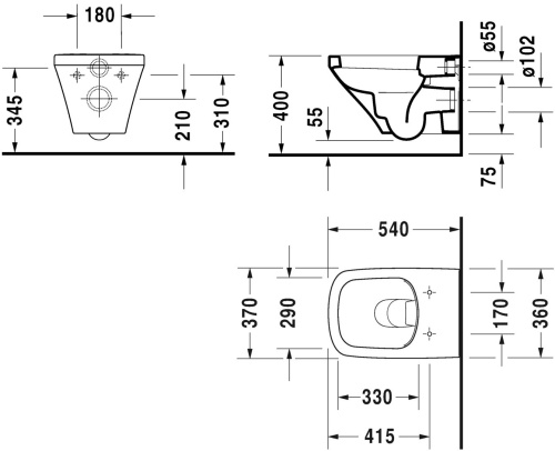 Унитаз подвесной Duravit DuraStyle 2551090000 rimless фото 2