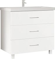 Мебель для ванной Marka One Mix 80Н с 3 ящиками, белый глянец, ручки рейлинг