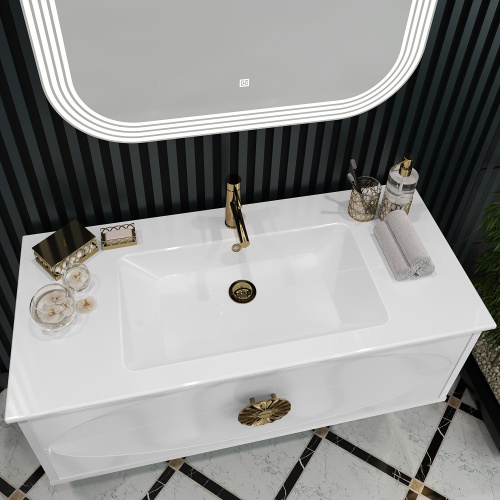 Мебель для ванной Opadiris Ибица 120 подвесная, фурнитура золото фото 2