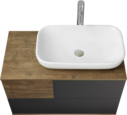 Мебель для ванной AQUATON Терра 85 дуб кантри/антрацит фото 9