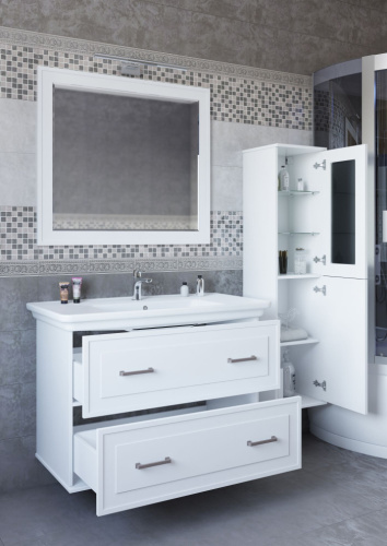 Мебель для ванной Sanflor Модена 105, подвесная, белая фото 3