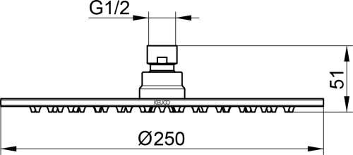 Верхний душ Keuco 59986010201 25 см, хром фото 2