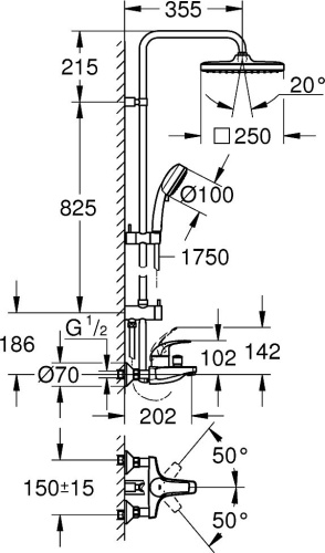 66 410 руб. Душевая стойка Grohe Tempesta Cosmopolitan System 250 Cube 26693000 фото 8 Душевая стойка Grohe Tempesta Cosmopolitan System 250 Cube 26693000 фото 8