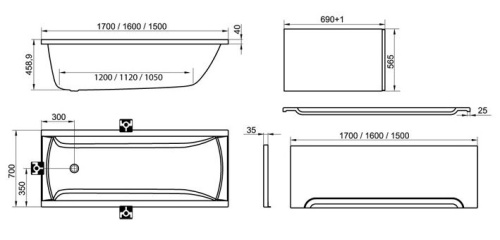 Акриловая ванна Ravak Classic 160x70 фото 9