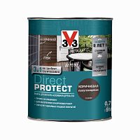 Эмаль V33 Direct protect 3 в 1 Алкидная, цвет коричневый полуглянцевый