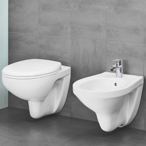 Унитаз подвесной Grohe Bau Ceramic 39351000 безободковый, альпин-белый фото 6
