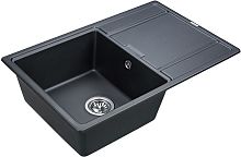 Комплект Paulmark Flugen PM217850-BLM черный металлик + Смеситель Paulmark Kassel Ka214311-418 для кухонной мойки, черный металлик