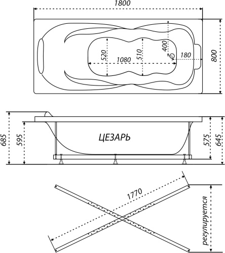 Акриловая ванна Triton Цезарь Экстра 180x80 фото 6 Акриловая ванна Triton Цезарь Экстра 180x80 фото 6