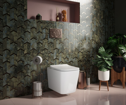 Унитаз подвесной Ceramica Nova Cubic CN1806 с микролифтом, безободковый фото 8