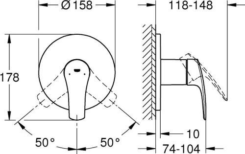 Смеситель Grohe Eurosmart 24042003 для душа фото 4