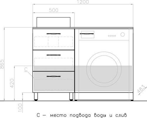 Мебель для ванной Style Line Берн 120 под стиральную машину фото 15
