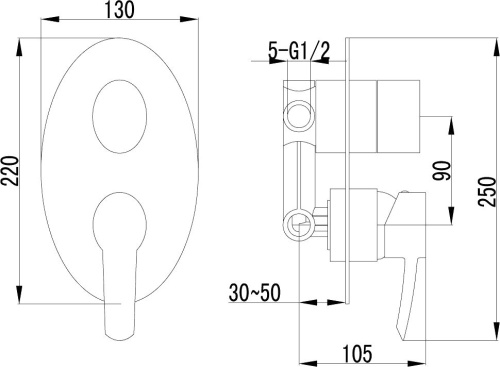 Душевой комплект Lemark LM3228C + LM8067C + LM8037C + LM8086C фото 8