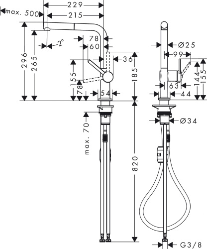 Смеситель Hansgrohe Talis M54 72808000 для кухонной мойки, хром фото 4