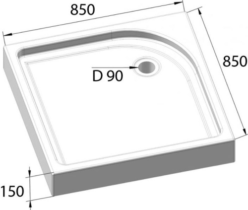 Поддон для душа BelBagno Tray 85х85 фото 6