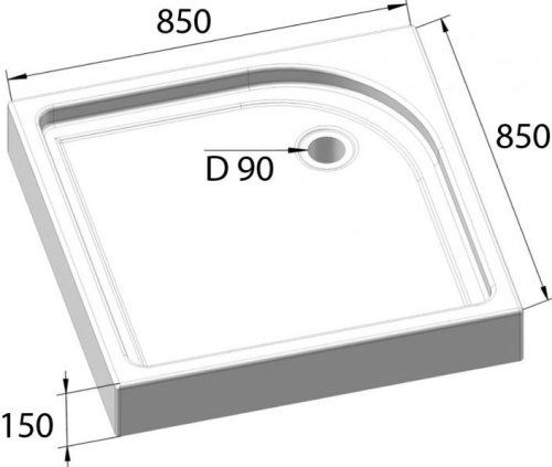 Поддон для душа BelBagno Tray 85х85 фото 7