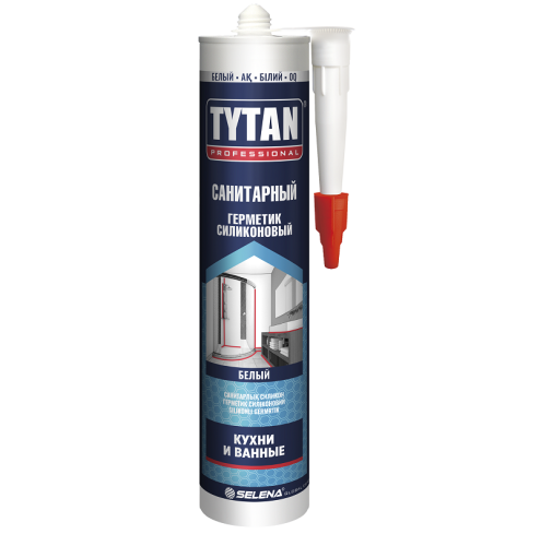 TYTAN PROFESSIONAL герметик силиконовый, санитарный, шприц, бесцветный (80мл)