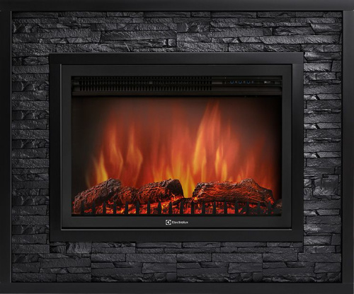 Портал Firelight Loft 30 камень черный, черная эмаль фото 2