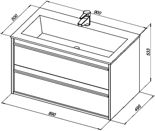 Мебель для ванной Aquanet Lino 90 белый матовый фото 5 Мебель для ванной Aquanet Lino 90 белый матовый фото 5