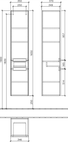 Шкаф-пенал Villeroy & Boch Subway 2.0 A70800PD черный матовый R фото 2