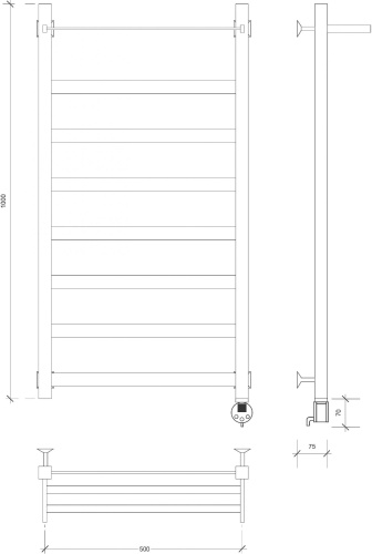 65 220 руб. Полотенцесушитель электрический Secado Комано 1 СП 100х50, черный матовый, R фото 3 Полотенцесушитель электрический Secado Комано 1 СП 100х50, черный матовый, R фото 3