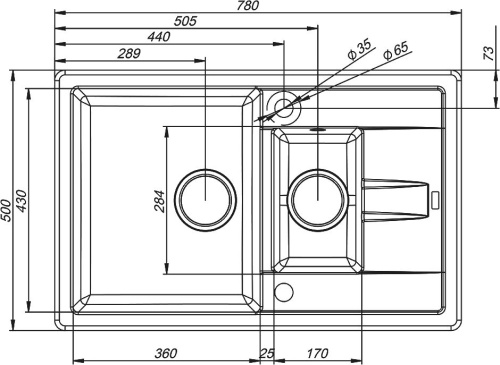 Мойка кухонная IDDIS Vane G V34C785i87 фото 2