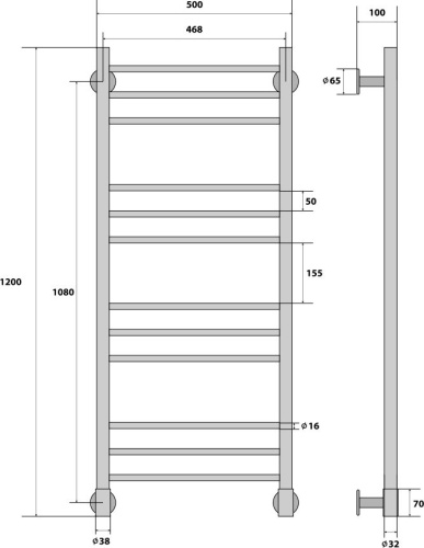 Полотенцесушитель электрический Energy G ERGO 120x50 фото 6