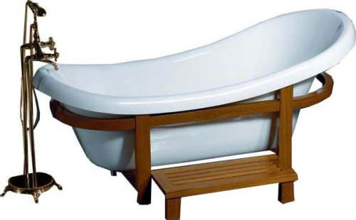 Акриловая ванна Gemy G9030 A 175x80 фурнитура золото фото 7