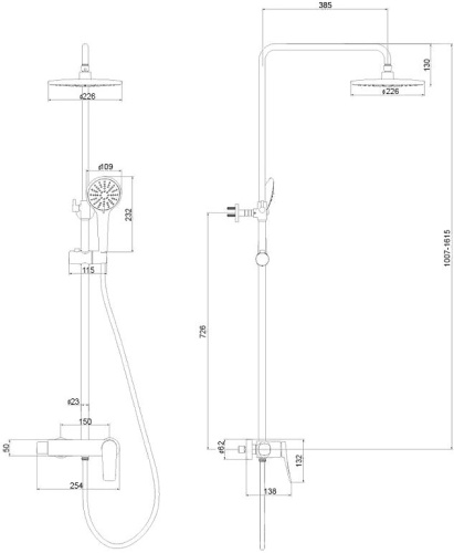 Душевая стойка Lemark Bronx LM3760GM графит