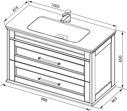 Мебель для ванной Aquanet Бостон М 100 фото 8