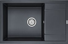 Мойка кухонная Paulmark PM317850-BLM черный металлик + Смеситель Paulmark Logas Lo213021-418 для кухонной мойки, черный металлик